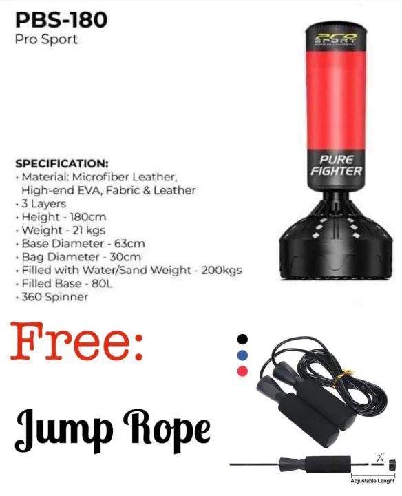 Pro Sports PBS180 Standing Punching Bag with FREE Jump Rope Lazada PH