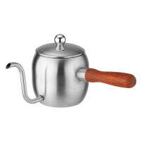 500ml Coffee Pouring Pot Narrow Mouth Spout Pour Over Kettle Hand Drip Bag Pitcher SUS304 Stainless Steel Wooden Handle Tea Jug