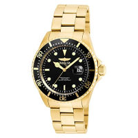 Invicta Mens Pro Diver 43mm Steel and Gold Tone Stainless Steel Quartz Watch, Two Tone, Gold (Model: 22057, 22058, 22062, 22063) Black