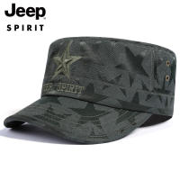 JEEP SPIRIT ผู้ชายหมวกแบนแฟชั่นหมวกกันแดดระบายอากาศได้ทุกเพศ