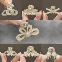 New Women Geometry Hair Claw Girls Clamps Fashion Pearls Hair Crab Clips Rhinestone Hairpin Party Hair Accessories Jewelry Gifts