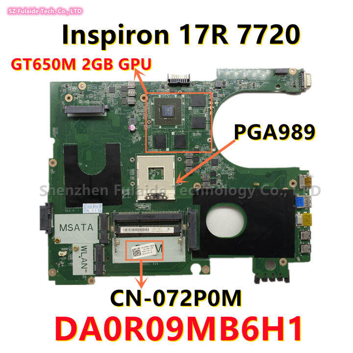 da0r09mb6h3-da0r09mb6h1สำหรับ-17r-n7720-7720เมนบอร์ดแล็ปท็อป-gt650m-2gb-gpu-cn-072p0m3d-รุ่น-hm77-ddr3-cn-0mpt5m