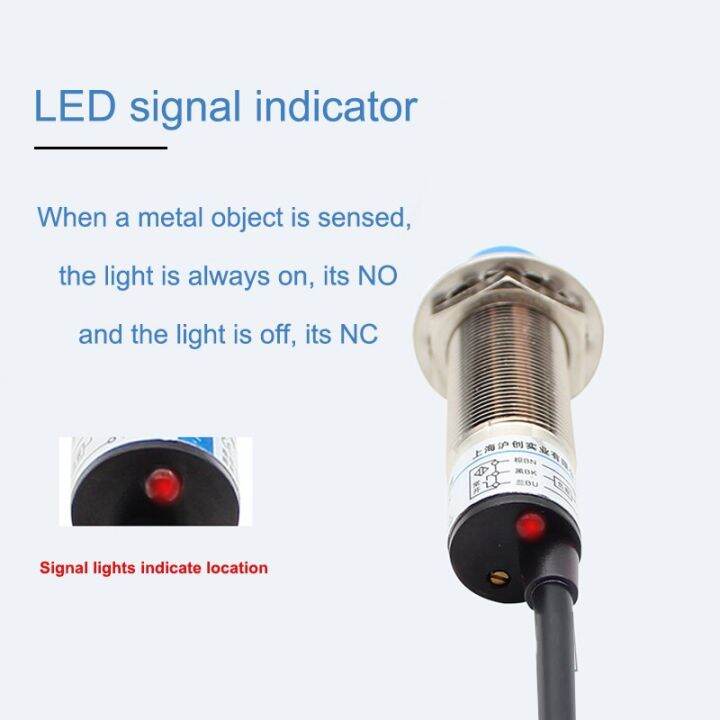 ljc18a3-dc-6-36v-สามสาย-npnp-ไม่มีเอ็นซีเซ็นเซอร์สวิตช์วัดระยะแบบสัมผัสระยะทางตรวจจับ10มม