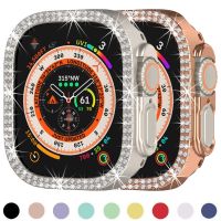 Diamond Case for Apple Watch Ultra 8 49mm Bling Bumper Protector IWatch Series 8 PC Cover Accessories for Women Crystal Frame