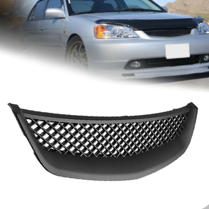 black-mesh-abs-front-hood-grille-grill-for-honda-civic-jdm-type-r-2001-2003