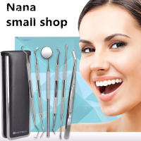 Nana 6pcs Professional Handle Stainless Steel Medical Dentist Teeth Explorer Needle Cleaning Dental Tool Kit Set