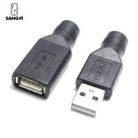 SANGYI แจ็ค DC 2.0 USB ไฟฟ้าปลั๊กแปลงแล็ปท็อปข้อต่ออแดปเตอร์ USB ตัวผู้/ตัวเมีย