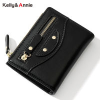 Punk Design Womens Wallet Cool Zipper Short Wallet for Women Pu Leather Coin Purse High Quality Card Holder Money Pocket Clutch