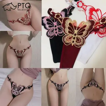 Women's Sexy Butterfly Panties Female Temptation Underwear Ladies