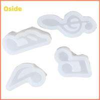 OSIDE 4pcs ซิลิโคนทำจากซิลิโคน แม่พิมพ์ซิลิโคนรูปโน้ตดนตรี สีขาวขาว Music Note แม่พิมพ์ซิลิโคน freshie แม่พิมพ์จี้เครื่องประดับเรซิน แม่พิมพ์ซิลิโคนแบบ เครื่องประดับจี้ห้อย