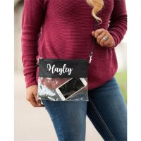 Personalized Stadium Bag Clear Purse Custom Name Monogrammed Clear Cosmetic Bag Wedding Birthday Party Gifts Clear Clutch