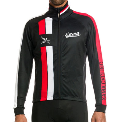 Winter Cycling Warm Long Sleeve Jerseys 3 Pockets RedWhite Black Jackets Thermal Fleece Jaqueta Ciclismo Maillot Corta Vento