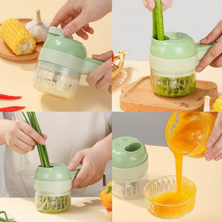 cw-4-in-1-electric-vegetable-cutter-set-multifunctional-garlic-mud-masher-food-processor-cutting-pressing-mixer-slicer