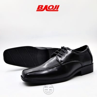 BAOJI รองเท้าหนังนักศึกษา รองเท้าหนังทำงาน ผูกเชือก สีดำ รุ่น BJ8010 ไซส์ 39-45