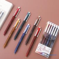 6 Pcs Retro 0.5mm Refill Gel Pens Student Gifts Writing Tool Business Office School Stationery Stationery For School 2021