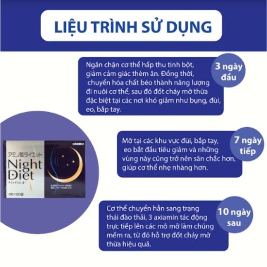 Viên uống giảm cân night diet orihiro hộp 60 gói giúp giảm cân ban đêm - ảnh sản phẩm 3