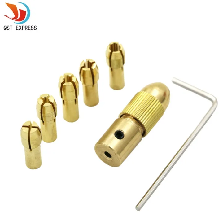 7-pcs-0-5-3mm-small-electric-brass-drill-bit-chuck-electric-motor-shaft-clamp-with-allen-wrench-drill-bit-power-tool-accessory