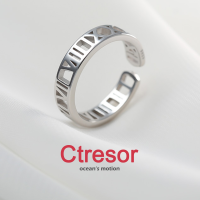 Ctresor Rings แหวน ปรับ ดีไซน์แบบเรียบง่าย เลขโรมัน