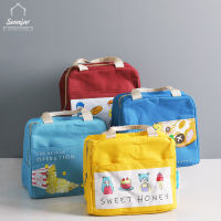 SWEEJAR Cartoons Lunch Box Bag with Pocket Food Thermal Insulation Bag Food Storage Bag