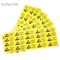 hot！【DT】❂♤♧  Lychee 100pcs Caution Sticker Adhesive Warning Label Reminder for ESD Static Sensitive Device Components