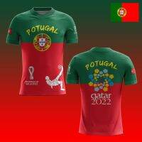 T SHIRT -  เสื้อยืดเจอร์ซีย์ 2022 ฟุตบอลโลกโปรตุเกสชายเต็มพิมพ์ศิลปะล่าสุด 2