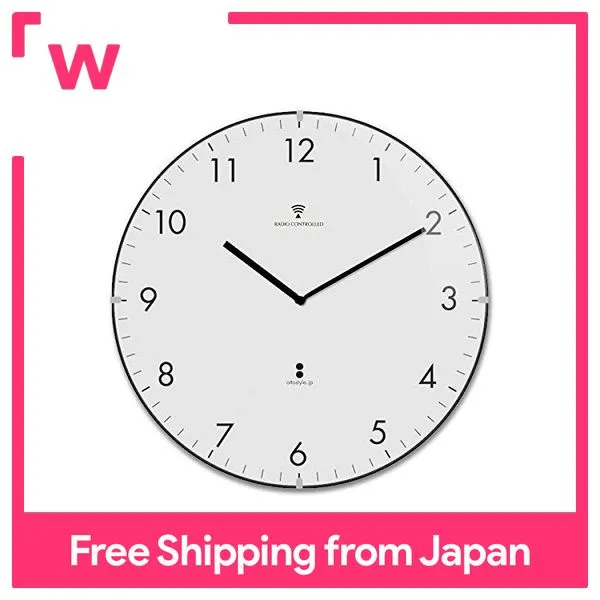 ottostyle.jp Radio-controlled clock Wall clock [White board / Black