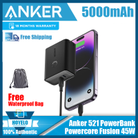 Anker PowerCore Fusion 10000MAh 2-In-1 Wall Charger With Power Delivery USB-C Wall Charger ปลั๊กพับได้สำหรับ iPhone, iPad, Android, Samsung Galaxy และอื่นๆ