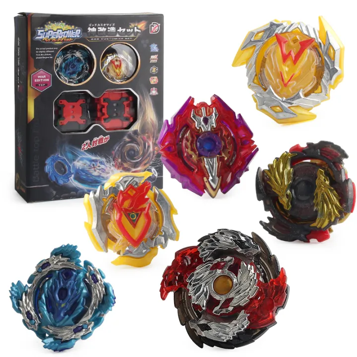 2 IN 1 Beyblade Burst with 2 Left/Right Ripcord Launchers Grip Stadium ...