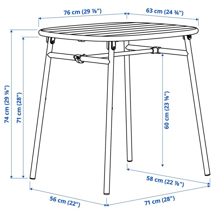 โต๊ะ-กลางแจ้ง-น้ำเงินดำ-ไม้ยูคาลิปตัส-76x63-ซม