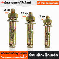 พุกเหล็ก ขนาด 2หุน (1/4") 2.5หุน (5/16") 3หุน  (3/8") พุ๊กเหล็ก Bolt ปุกเหล็ก ราคายกกล่อง