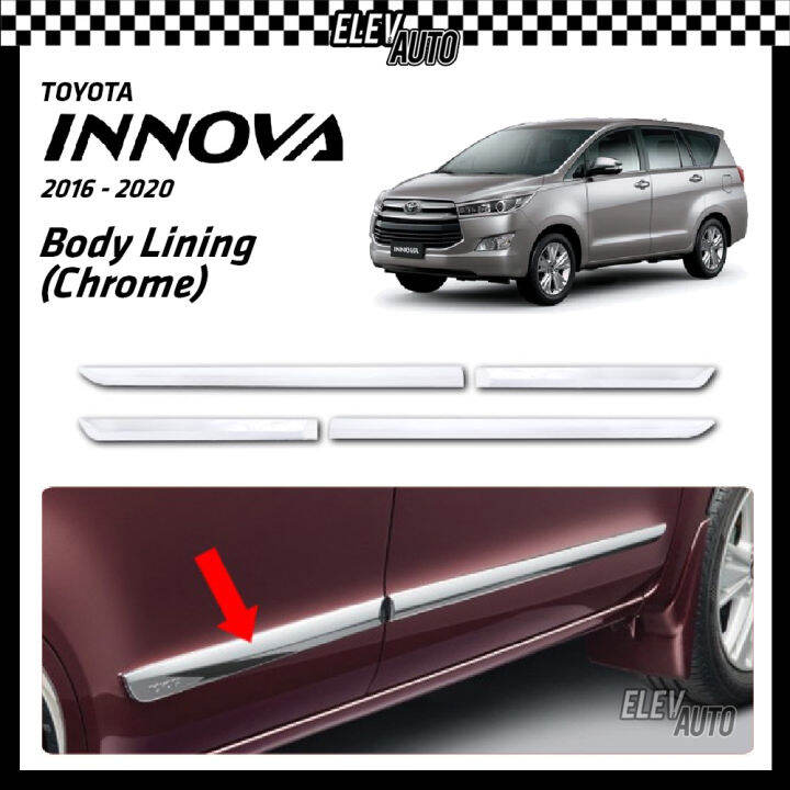Toyota Innova 20162021 Chrome Side Door Moulding Body Lining Molding