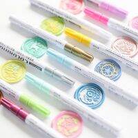 SFHDF เครื่องเขียน10สีสไตล์วินเทจสีไฟวาดภาพวาดสำหรับติดแสตมป์ขี้ผึ้งปิดผนึกระบายสีปากกา Spidol Warna แวกซ์ปากกาทำเครื่องหมายตกแต่งศิลปะ DIY