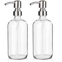 Glass Soap Dispenser with Pump - Dish Soap Dispenser for Kitchen, Bathroom Glass Soap Dispenser 4 Pack