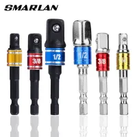 Shank Drill Socket Adapter for Impact Driver with Hex Shank to Square Socket Drill Bits Bar Extension Set 1/4" 3/8" 1/2 Bits Set Drills  Drivers