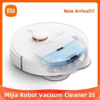 XIAOMI MIJIA 3S เครื่องดูดฝุ่นหุ่นยนต์ถูพื้น4000Pa ดูดไซโคลนสำหรับสมาร์ทโฮมกวาดเครื่องใช้ไฟฟ้า MI เครื่องทำความสะอาดไร้สาย LindaF