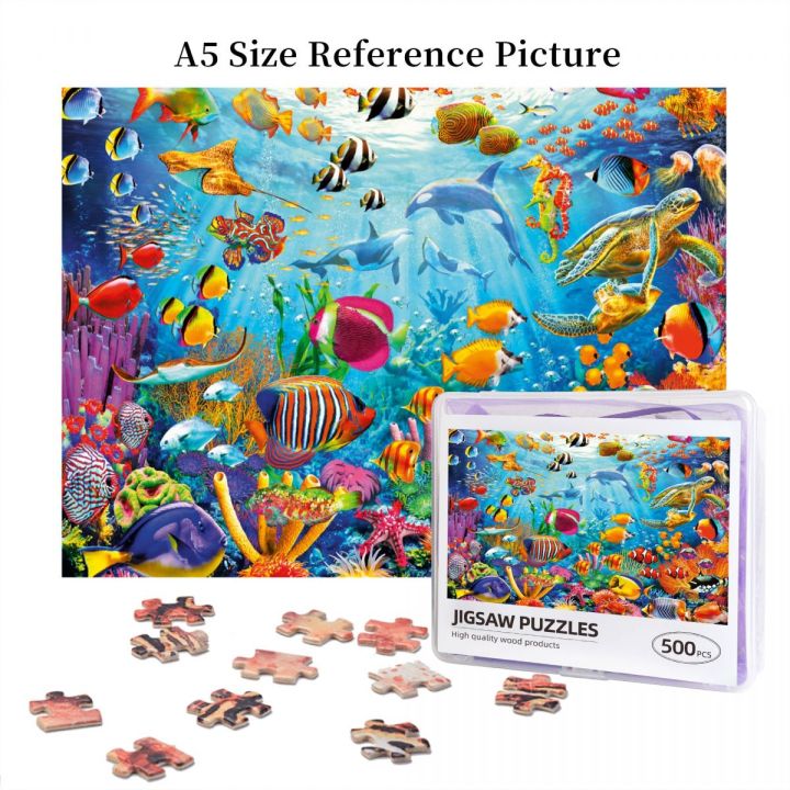 art-of-play-reef-rush-hour-wooden-jigsaw-puzzle-500-pieces-educational-toy-painting-art-decor-decompression-toys-500pcs