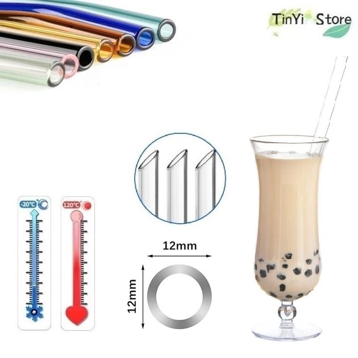 Clear Wide Straight Glass Straws