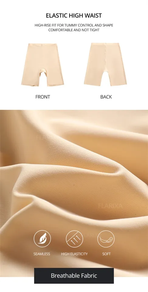 Flarixa Ice Silk High Waist Women Tummy Control Seamless Shorts