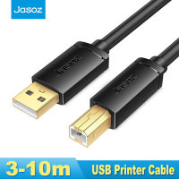 Jasoz เครื่องพิมพ์สาย USB Type B ชายกับชายสายความเร็วสูงสำหรับกล้องพีซี Epson HP Canon USB2.0เครื่องพิมพ์สายเคเบิลข้อมูล3-10เมตร