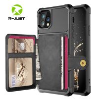 ●☋ Premium PU Leather Wallet Phone Case for iPhone 12 11 Pro Max XR 7 8 6S 6 Plus XS Max TPU Shockproof Cover with Card Cash Slots