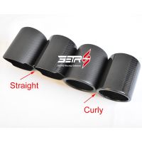 1 PC  Car Universal Exhaust Pipe Matt And Glossy Carbon Fiber Cover Exhaust Muffler Pipe Tip Case  Exhaust Tip Housing Cover Wires Leads Adapters