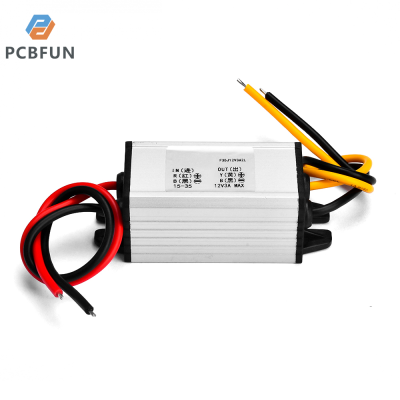 pcbfun เครื่องควบคุมตัวแปลงแรงดันไฟฟ้ากระแสตรง24V ถึง12V อินพุตแรงดันไฟฟ้าขาออกแหล่งจ่ายไฟแผงโมดูลสเต็ปดาวต์