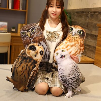 50cm Simulation Plush Owl Sleeping Pillows Soft Stuffed Animals Eagle Cushion Sofa Decor Cartoon Bird Plush Toys For Kids Gift