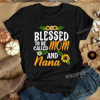 Blessed to Be Called Mom and Nana T-shirts for Mom and Grandma Womens Funny Sayings Graphic Tee Casual Short Sleeve T-shirt