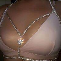 Spot parcel post Hot Sale in Europe and America Rhinestone Body Chains Simple Chest Necklace Sexy Shiny Cross Geometric Circle Integrated Chain