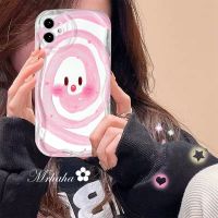 เคส MrHaha สำหรับ iPhone 15 14 13 12 11 Pro Max X XR Xs Max 8 7 6S Plus SE 2020การ์ตูนน่ารัก3D หยักโค้งเคสโทรศัพท์ปิดขอบนิ่ม TPU ฝาครอบป้องกัน