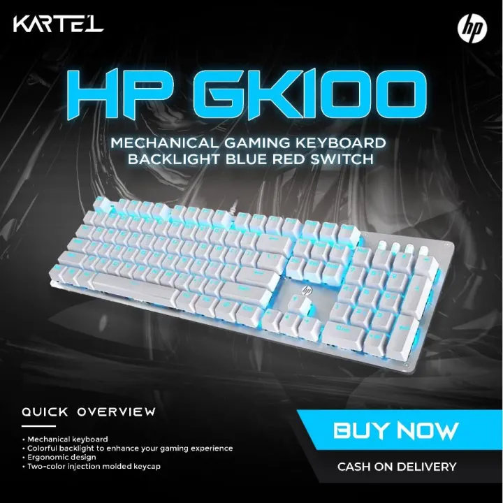 HP GK100 Real Mechanical Keyboard Wired Mixed Backlight Gaming Keyboard