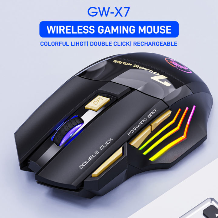 vktech-imice-gw-x7-7ปุ่ม-rgb-ไร้สายเมาส์สำหรับคอมพิวเตอร์ปิดเสียงเมาส์การเล่นเกมที่เหมาะกับสรีระ