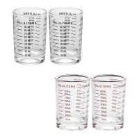 Glass Measuring Cup with Ounce Liter Scale Shot Glass Cooking Baking Cup Drinkware Measure Jugs for Party Cocktail