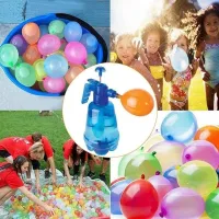 500pcs Water Balloons With Water Pump Inflation Ball Funny Pumping Station Summer Outdoor Birthday Party Self-sealing balloon Balloons